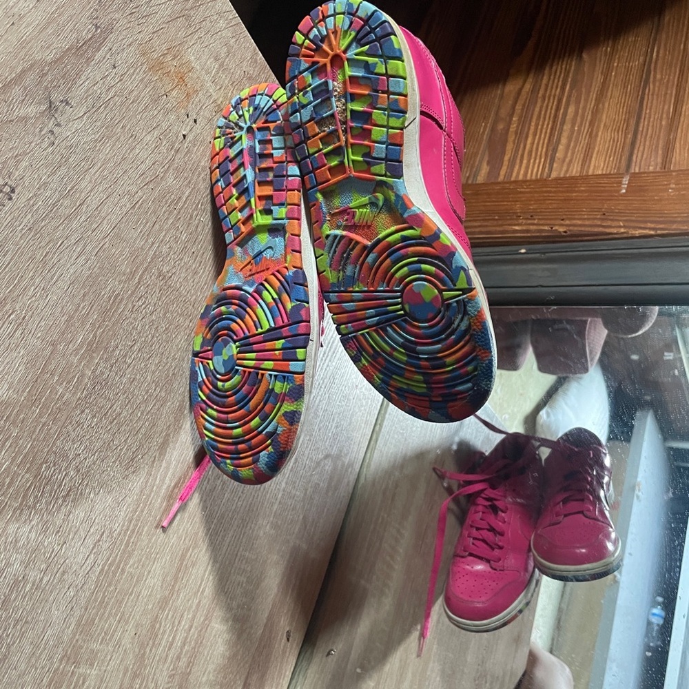 Nike Pink Sneakers with Colorful Soles